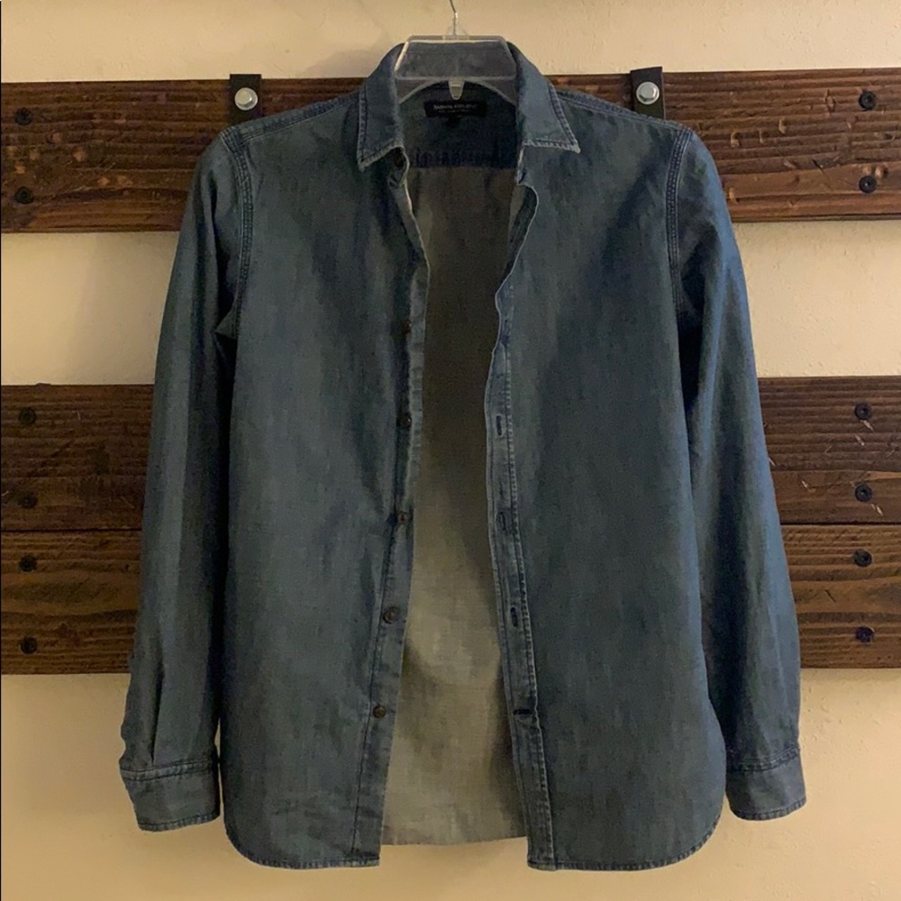 BR Men Denim Shirt Long Sleeve Slim Fit S